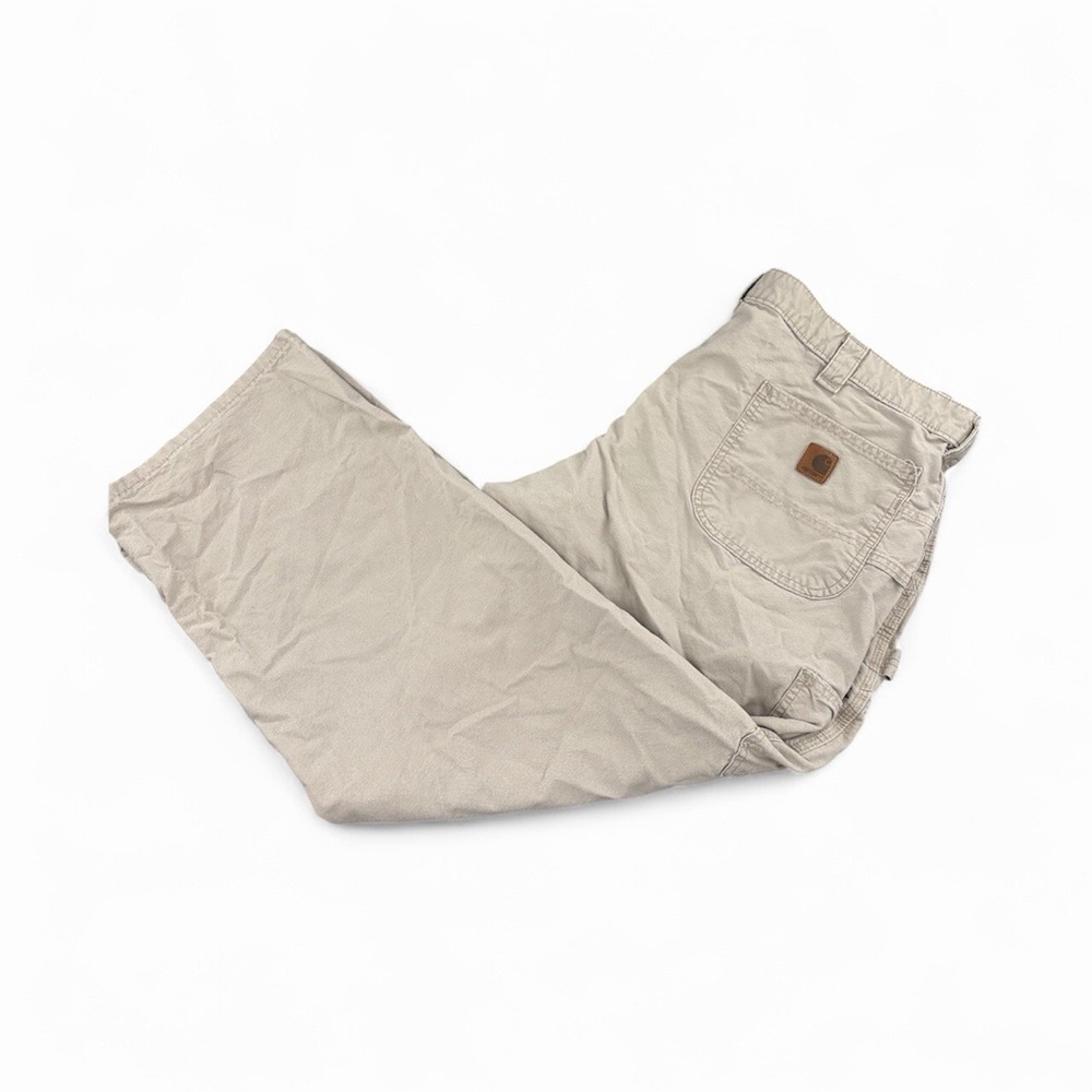 Vtg Carhartt Tan B151 Pants 42x30 Fit 41x28 Dungaree Carpenter Cargo Utility Y2K